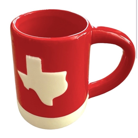HEB Destination Holiday Texas Red Oversized Ceramic Coffee Tea Mug New With Tags - Picture 2 of 6